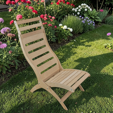 Шезлонг разборный без отделки